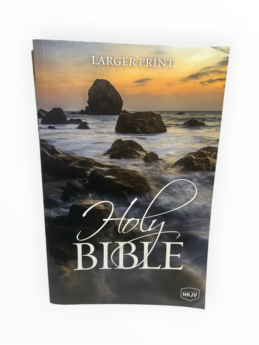 Holy Bible NKJV Larger Print — Sunset Rock Cover (Black/Gray)